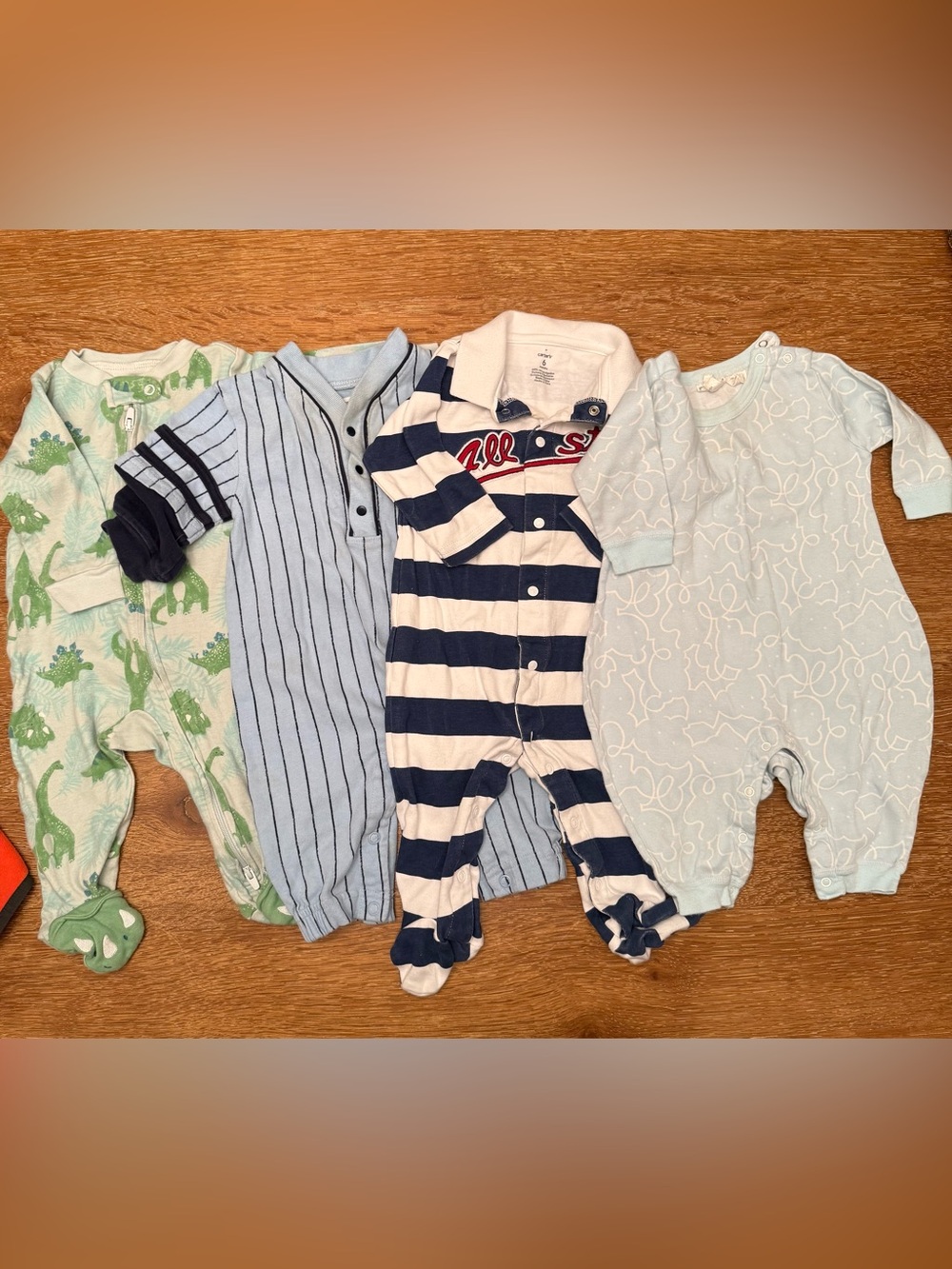 Striped Navy & White Baby Footie One-Piece
